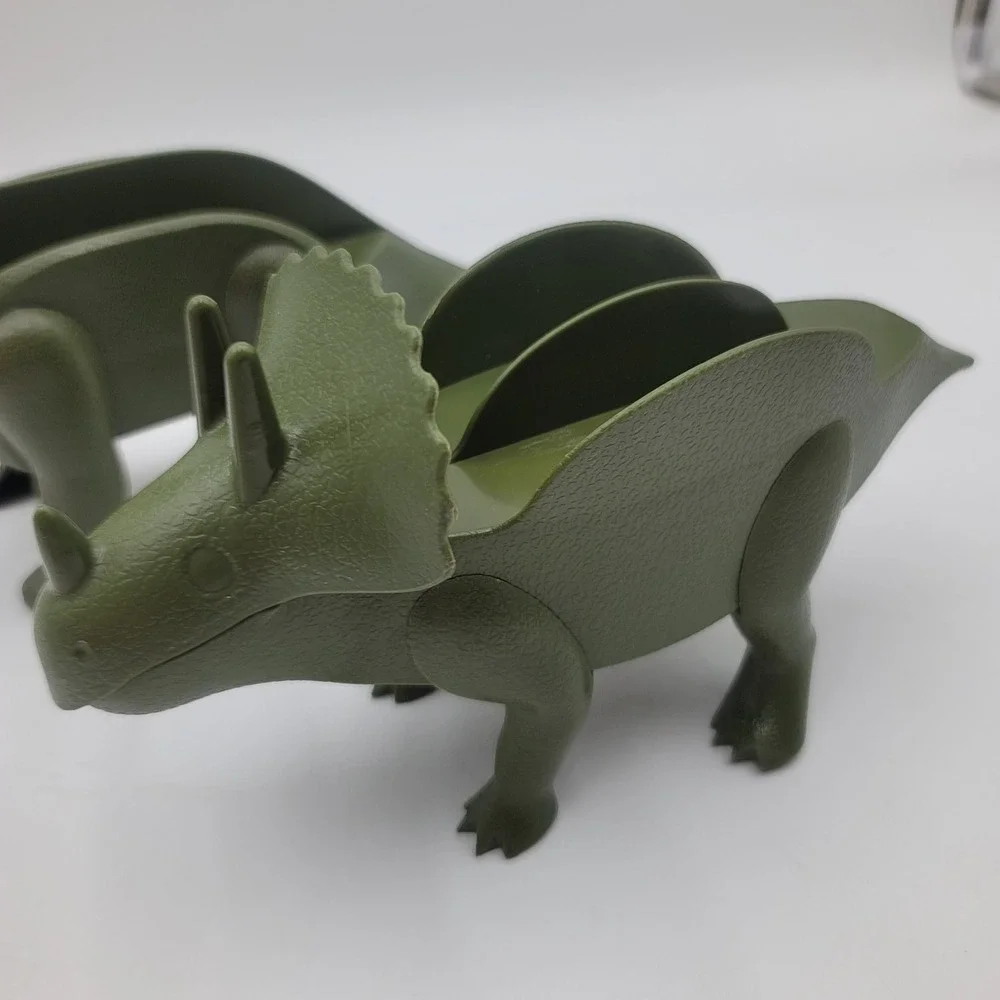 Dinosaur Taco Holder Set Green Triceratops and Brachiosaurus Kitchen Accessories